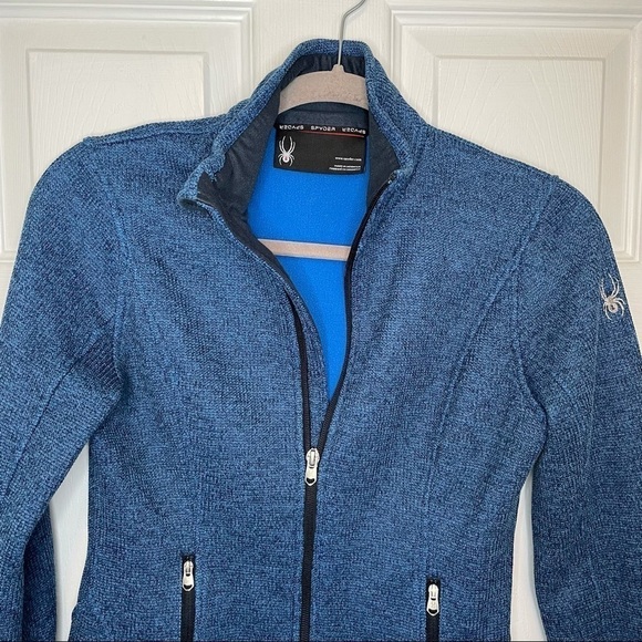 𝅺SPYDER Blue Fleece Zip Up Sweater Jacket Small - Picture 6 of 6